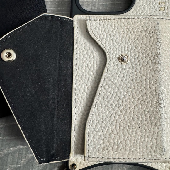 Bandolier Cream and Black Phone Case with Strap - Picture 4 of 11